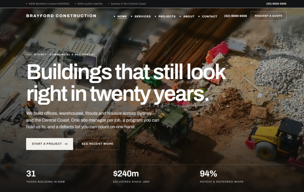 Construction Firm Website website
